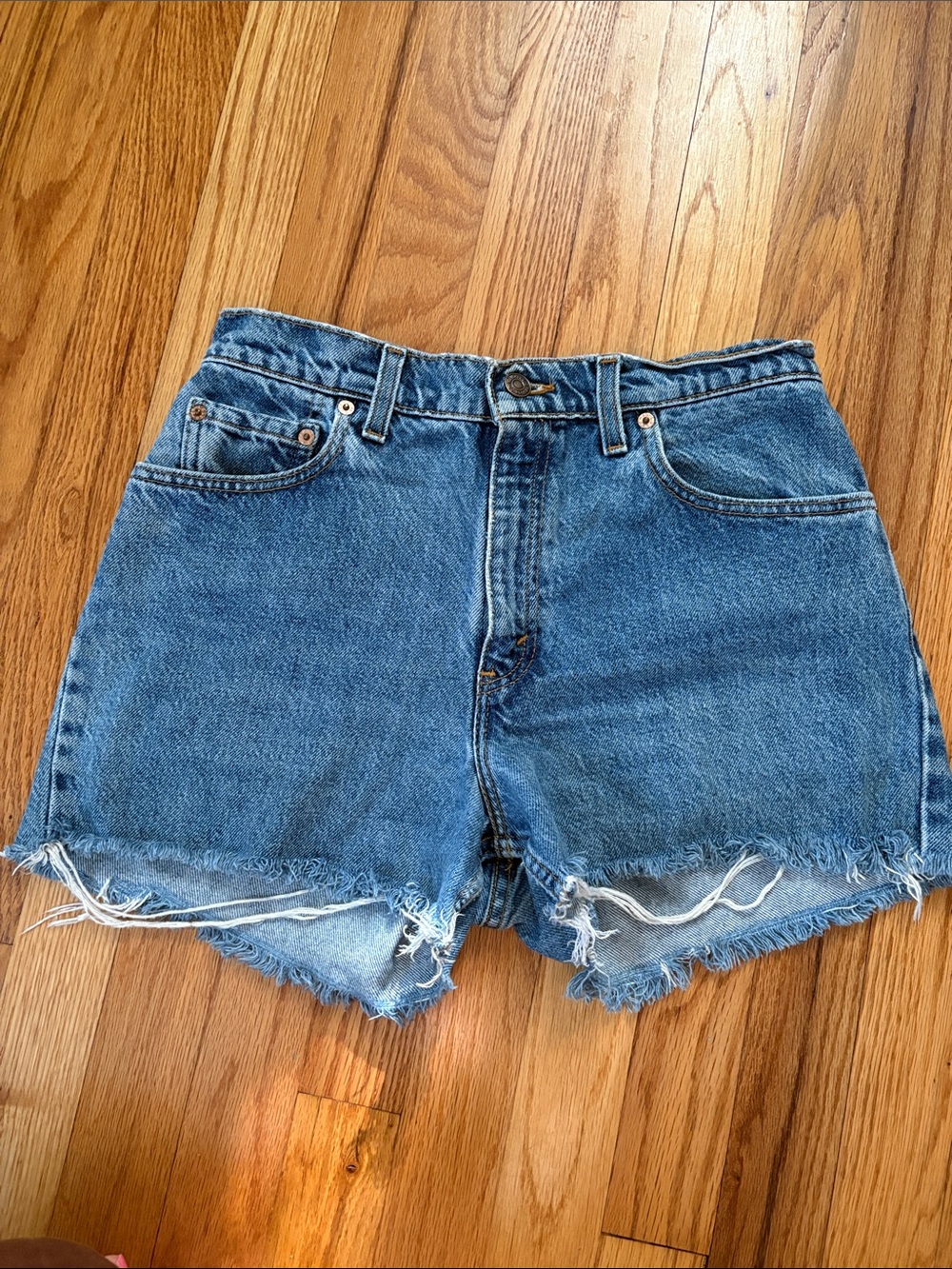 Vintage Levi's Medium Blue High-Waist Cutoff Denim Shorts
